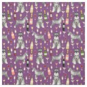 Schnauzer dog en wine paars stof (Swatch)