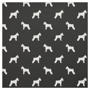 Schnauzer Dog Fabric - zwart-wit Stof