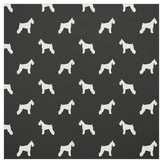 Schnauzer Dog Fabric - zwart-wit Stof (Swatch)