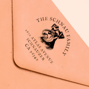 Schnauzer Dog Familienaam Retour Adres Rubberstempel