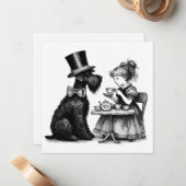 Schnauzer Dog Flat Note Kaart Notitiekaartje (Voorkant / Achterkant in situ)