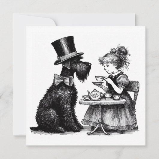 Schnauzer Dog Flat Note Kaart Notitiekaartje (Voorkant)