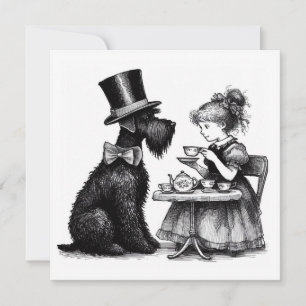 Schnauzer Dog Flat Note Kaart Notitiekaartje