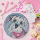 SCHNAUZER DOG FUN MONOGRAM FEEST PAPIEREN BORDJE (Feest)