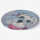 SCHNAUZER DOG FUN MONOGRAM FEEST PAPIEREN BORDJE (Gekanteld)