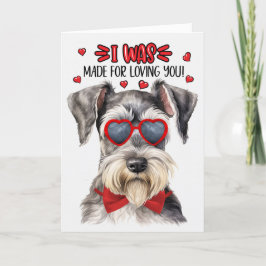 Schnauzer Dog gemaakt voor je Valentijn Feestdagen Kaart