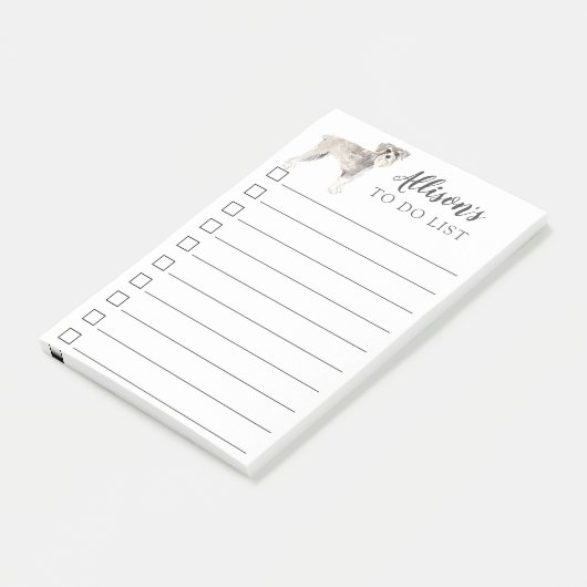 Schnauzer Dog gepersonaliseerd om Lijst te doen Post-it® Notes (Schuin)