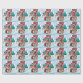 Schnauzer Dog in het sneeuwkersthuis Cadeaupapier (Vlak)