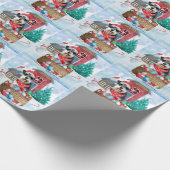 Schnauzer Dog in het sneeuwkersthuis Cadeaupapier (Hoek)