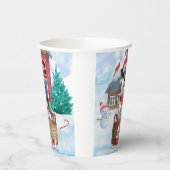 Schnauzer Dog in het sneeuwkersthuis Papieren Bekers (Links)