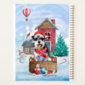 Schnauzer Dog in het sneeuwkersthuis Planner (Achterkant)