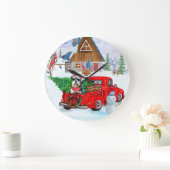 Schnauzer Dog in kerstcadeauwagen Grote Klok (Huis)