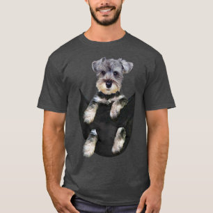 Schnauzer Dog in Pocket Puppy Gifts T-shirt
