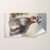 Schnauzer Dog in sneeuwkerst Bad Handdoek (Handdoek)