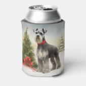 Schnauzer Dog in sneeuwkerst Blikjeskoeler (Blikje Achterkant)