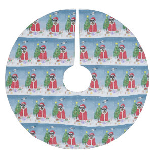 Schnauzer Dog in sneeuwkerst Kerstboom Rok