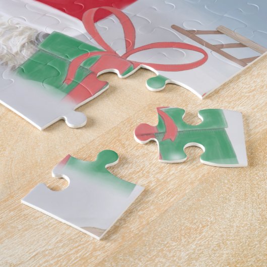 Schnauzer Dog in sneeuwkerst Legpuzzel (Zijkant)