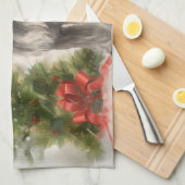 Schnauzer Dog in sneeuwkerst Theedoek (Quarter Fold)