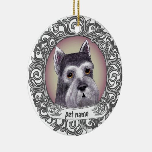 Schnauzer Dog Keramisch Ornament (Rechts)