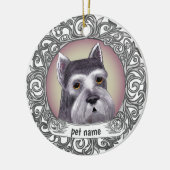 Schnauzer Dog Keramisch Ornament (Links)