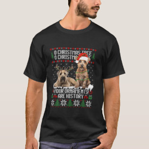 Schnauzer Dog Kerstboom Lights Puppy Hondenliefde T-shirt