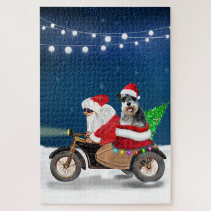 Schnauzer Dog kerstkerstkerstman Legpuzzel