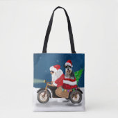 Schnauzer Dog kerstkerstkerstman Tote Bag (Voorkant)