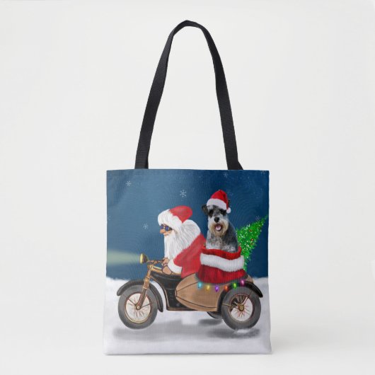 Schnauzer Dog kerstkerstkerstman Tote Bag (Voorkant)