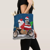 Schnauzer Dog kerstkerstkerstman Tote Bag (Dichtbij)