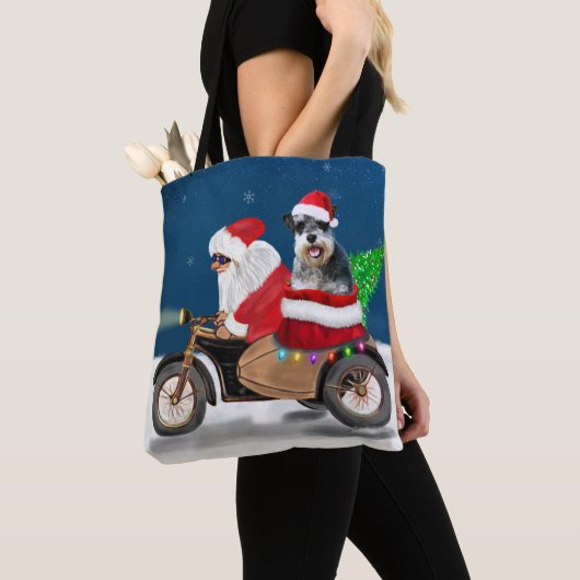 Schnauzer Dog kerstkerstkerstman Tote Bag (Dichtbij)