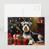 Schnauzer Dog Kerstmis Briefkaart (Voorkant / Achterkant)