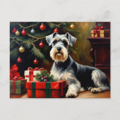 Schnauzer Dog Kerstmis Briefkaart (Voorkant)