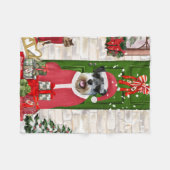 Schnauzer Dog Kerstmis Fleece Deken (Voorkant (Horizontaal))