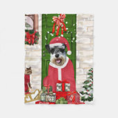 Schnauzer Dog Kerstmis Fleece Deken (Voorkant)