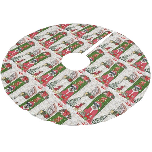 Schnauzer Dog Kerstmis Kerstboom Rok (Gekanteld)