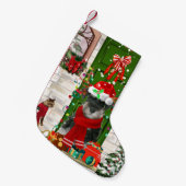 Schnauzer Dog Kerstmis Kleine Kerstsok (Voorkant (Hangend))