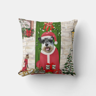Schnauzer Dog Kerstmis Kussen