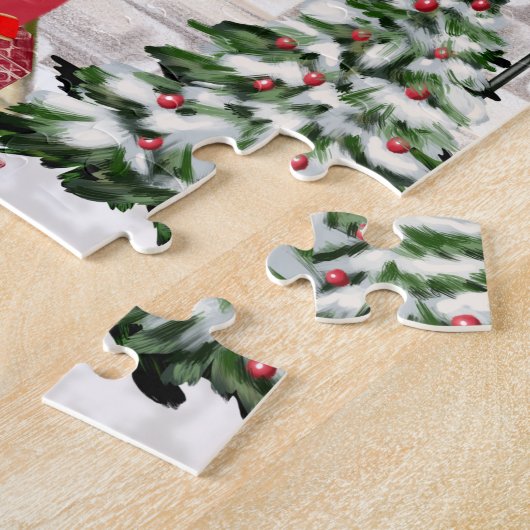 Schnauzer Dog Kerstmis Legpuzzel (Zijkant)