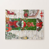 Schnauzer Dog Kerstmis Legpuzzel (Horizontaal)