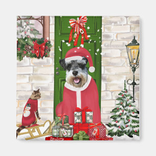 Schnauzer Dog Kerstmis Magneet