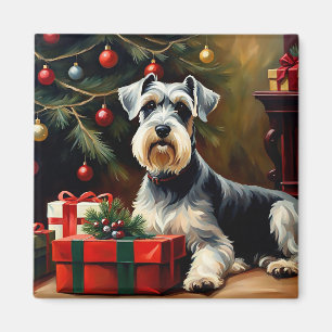 Schnauzer Dog Kerstmis Magneet