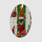 Schnauzer Dog Kerstmis Ornament (voorkant)