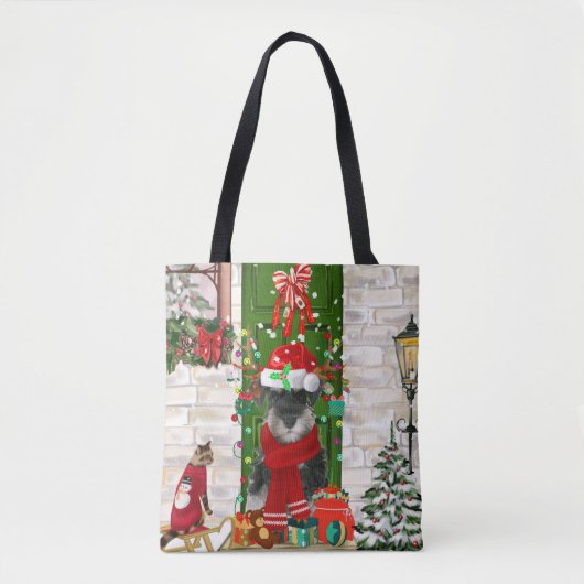 Schnauzer Dog Kerstmis Tote Bag (Voorkant)