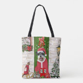 Schnauzer Dog Kerstmis Tote Bag (Achterkant)