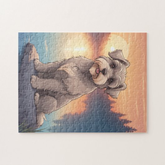 Schnauzer dog legpuzzel (Horizontaal)