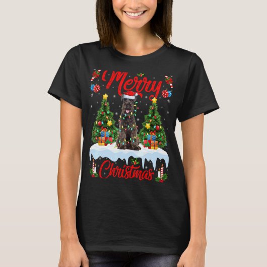 Schnauzer Dog Lights Xmas - Schnauzer Chr. T-shirt (Voorkant)