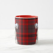 Schnauzer Dog Lover Holiday Red Plaid Christmas Mok (Midden)