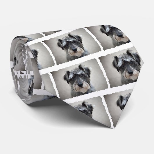 Schnauzer Dog Mannen Stropdas (Opgerold)