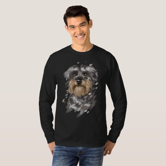 Schnauzer Dog Mannen Vrouwen Schnauzer Moeder Gift T-shirt (Voorkant volledig)