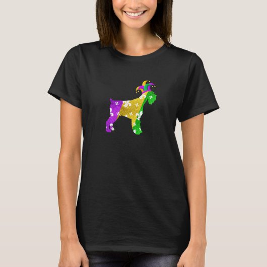 Schnauzer Dog Mardi Gras Carnivals Funny Puppy Lov T-shirt (Voorkant)
